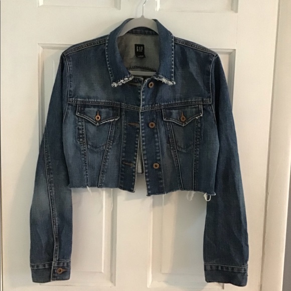 GAP Jackets & Blazers - GAP Crop Jean Jacket Distressed 100% Cotton